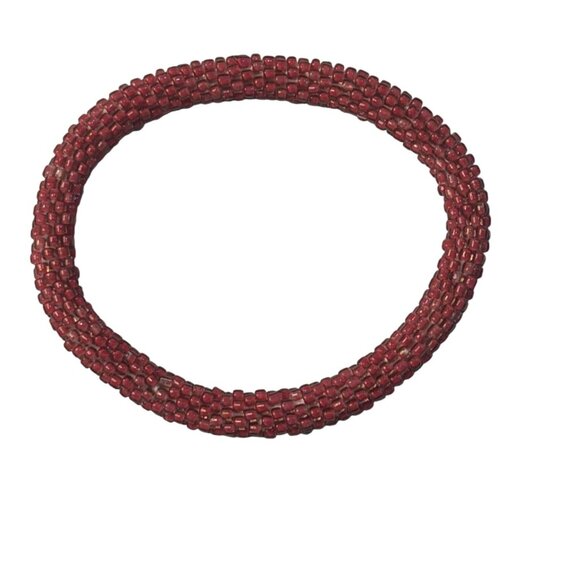 Sashka Bracelet Handmade Boho Chic Crochet Beaded Roll-On Old Staying Display - Picture 1 of 3